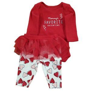 $10 NEW Carter's Red Valentine Heart Ruffle Bum 3 mo Set NWT
